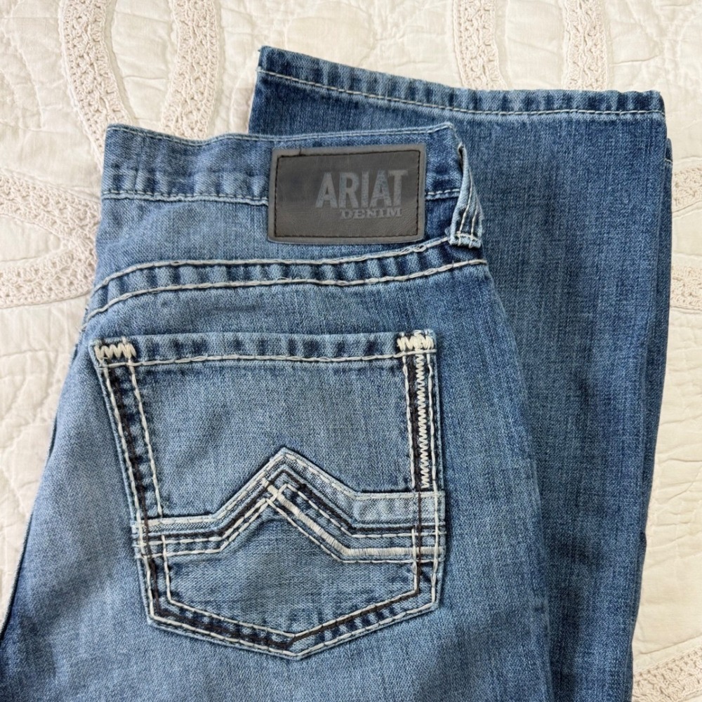 Ariat M4 Bootcut Jeans Rodeo Utility Blue Low Rise Denim Western Mens 33x32